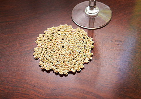 Crochet Round Doilies. 4" Round. Wheat color
